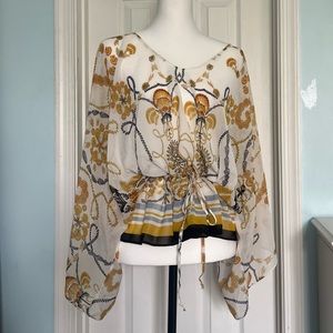 CAbi Women Ivory Short Sleeve Blouse size XL